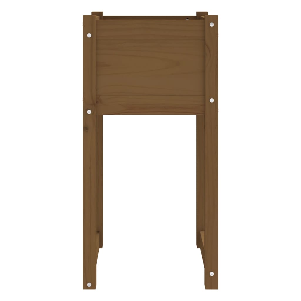 Plantepotte 2 stk Honningbrun 40x40x81 cm massiv fyrretræ