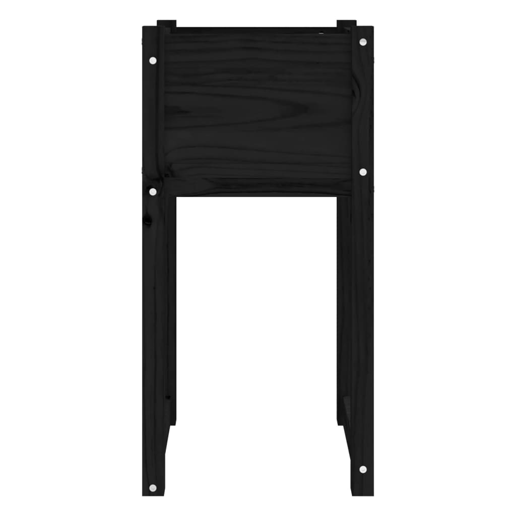 Plantekrukke 2 stk Sort 40x40x81 cm massiv fyrretræ