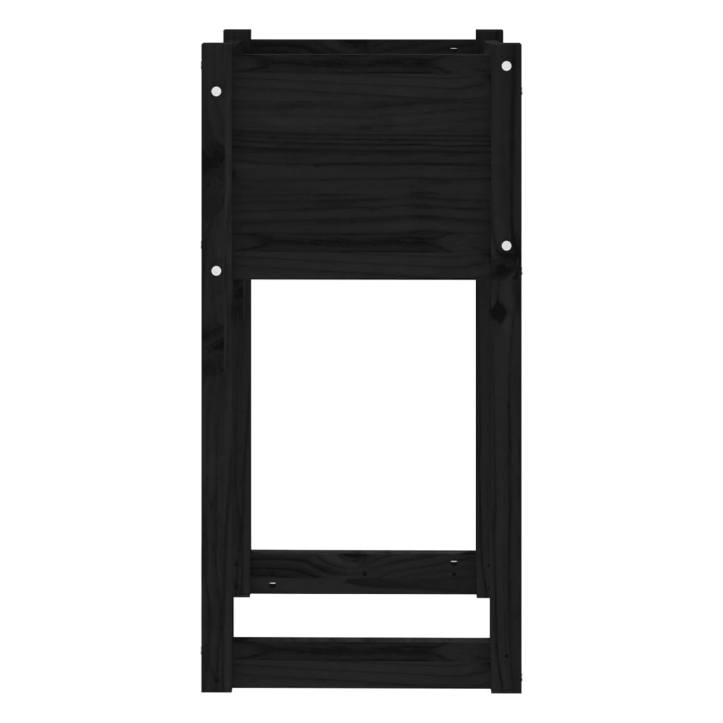 Plantekrukke 2 stk Sort 40x40x81 cm massiv fyrretræ