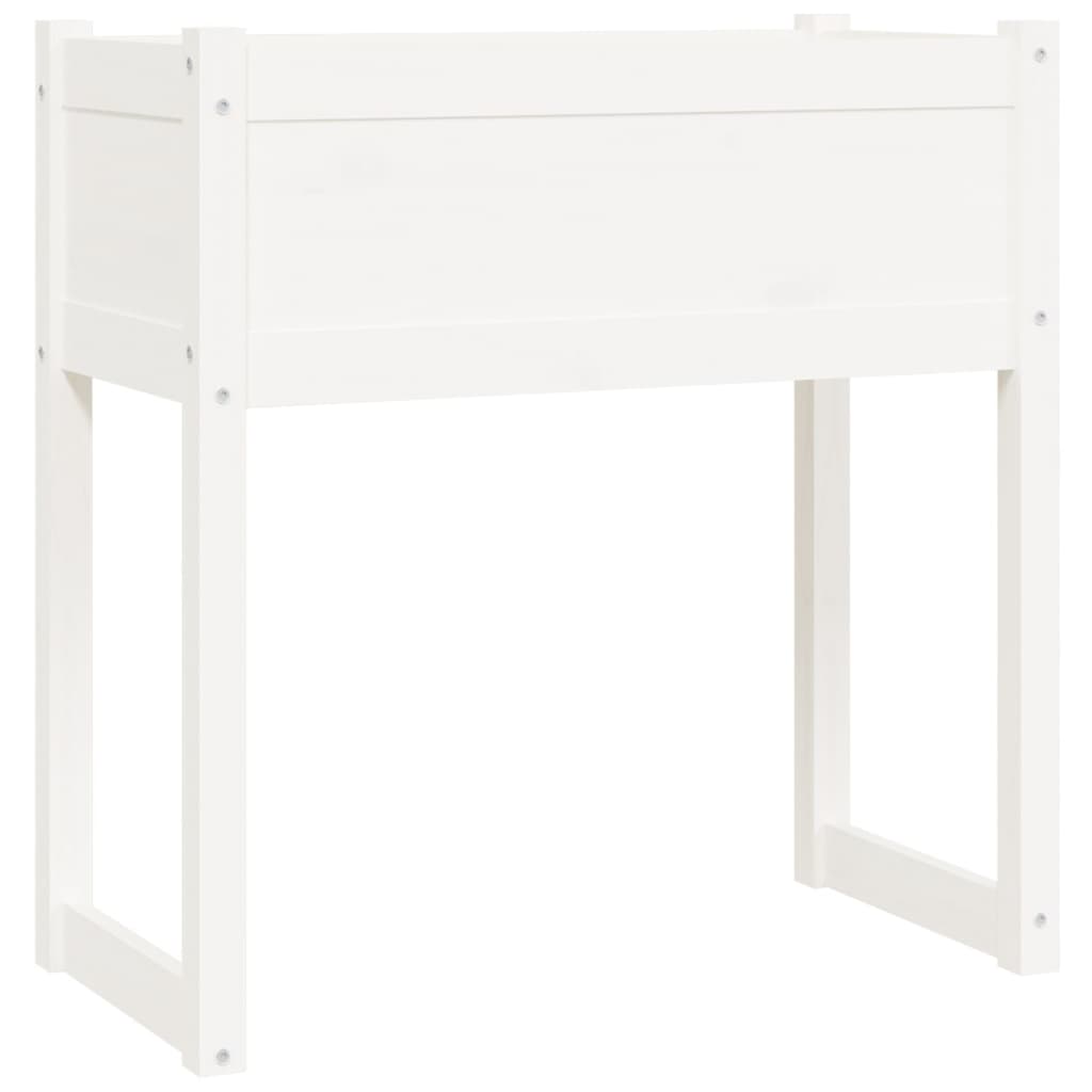 Plantepotte Hvid 78x40x81 cm Massiv fyrretræ