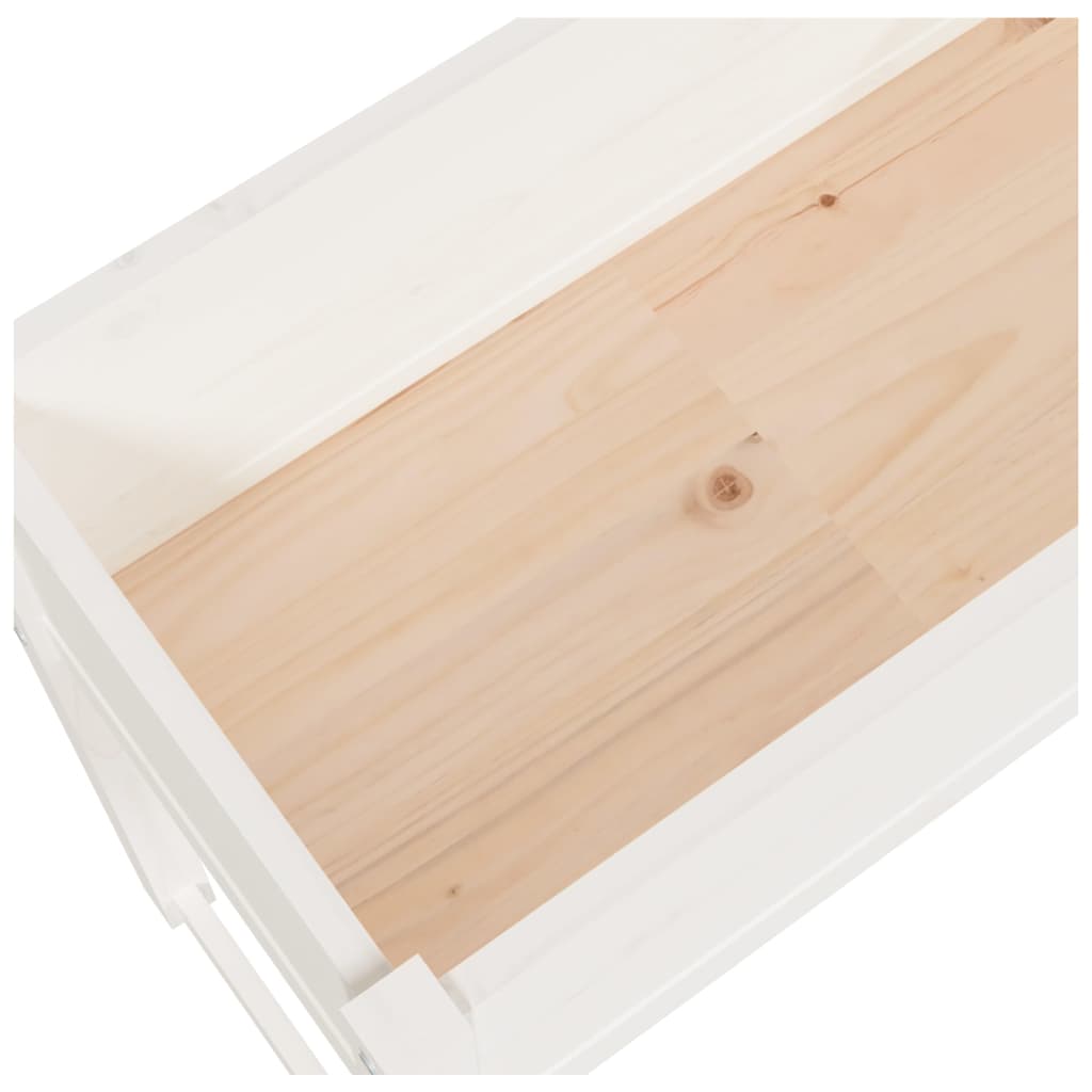 Plantepotte Hvid 78x40x81 cm Massiv fyrretræ