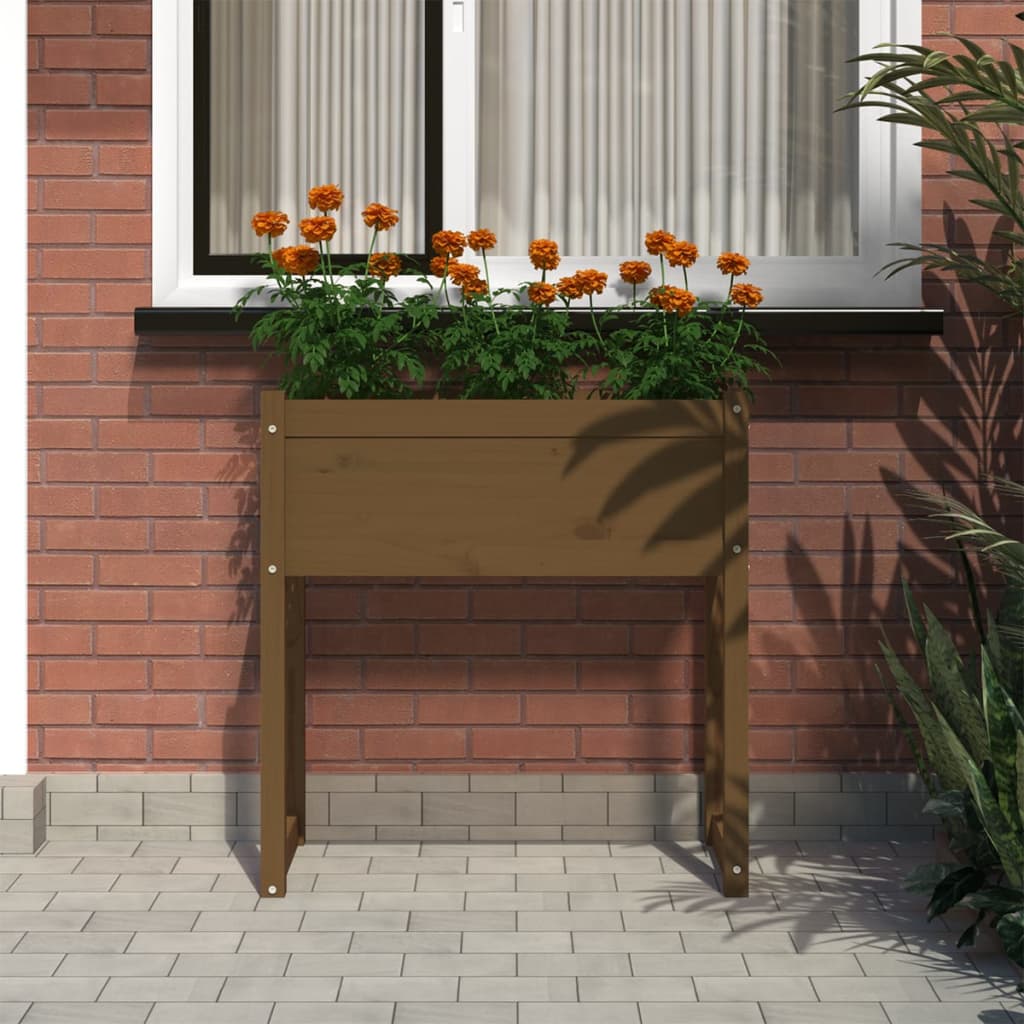 Plantekrukke honningbrun 78x40x81 cm massivt fyrretræ
