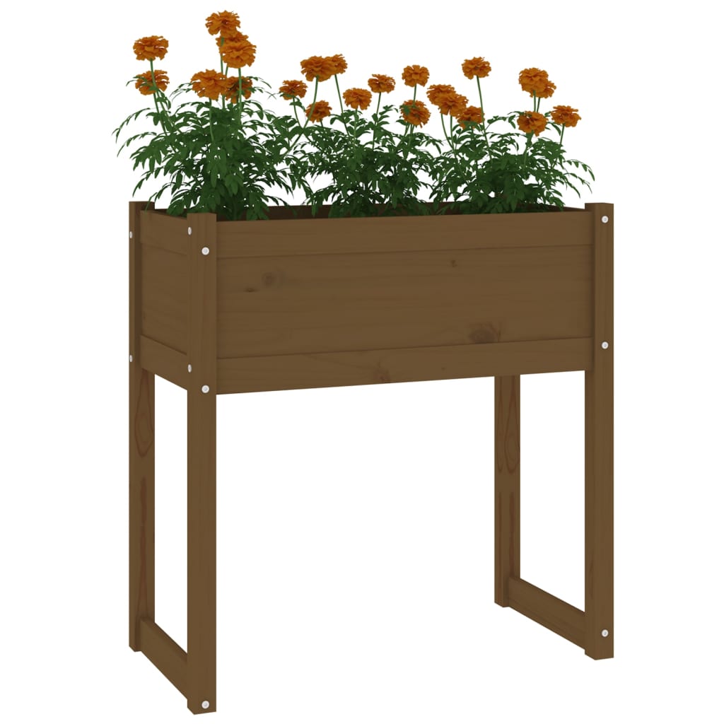 Plantekrukke honningbrun 78x40x81 cm massivt fyrretræ