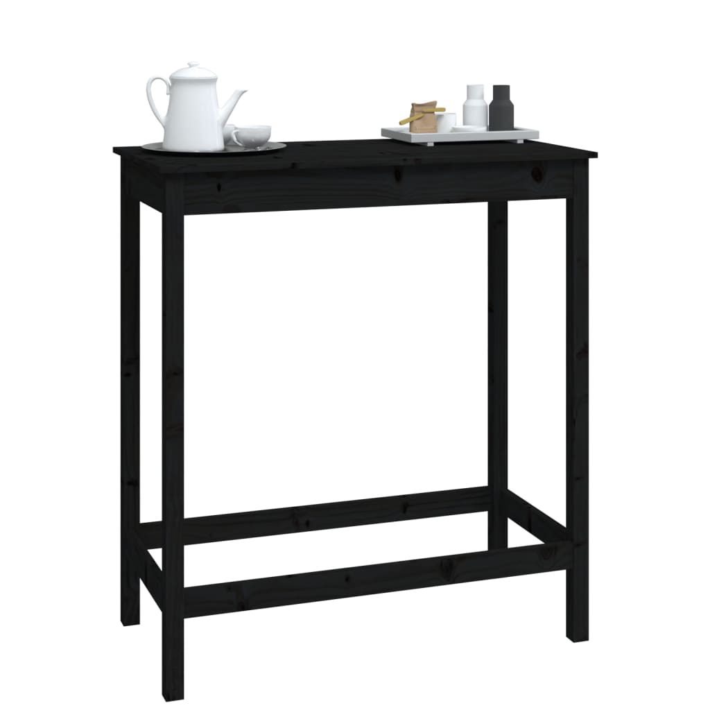Barbord Sort 100x50x110 cm Massiv Fyr