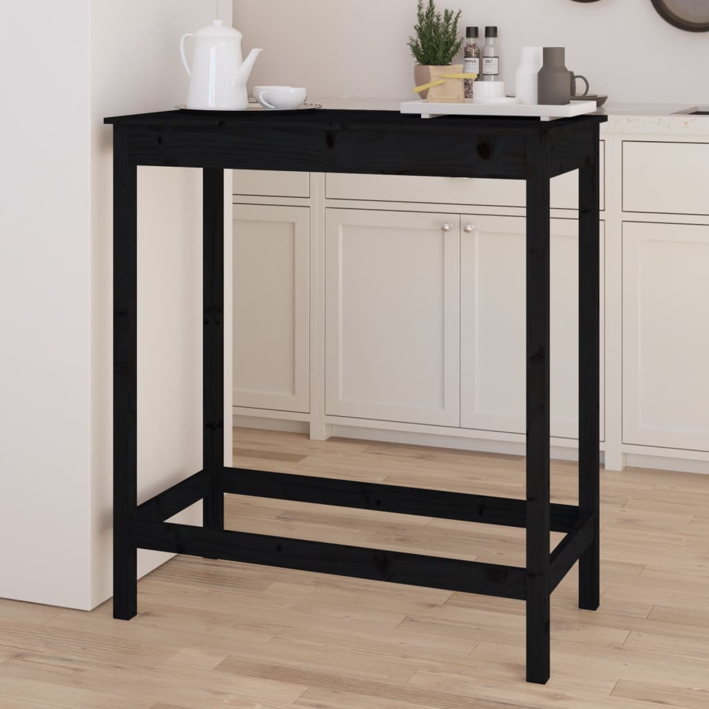 Barbord Sort 100x50x110 cm Massiv Fyr