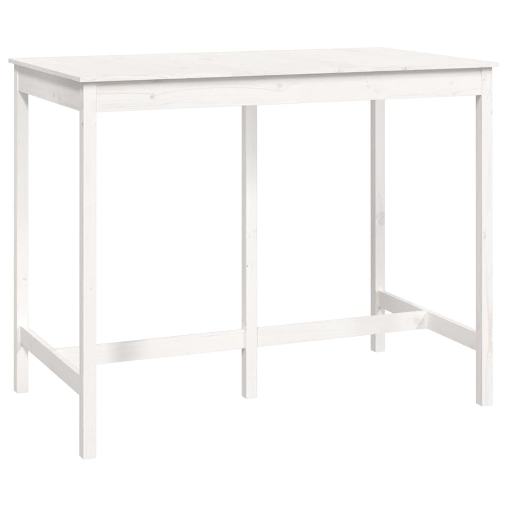 Barbord hvidt 140x80x110 cm massivt fyrretræ