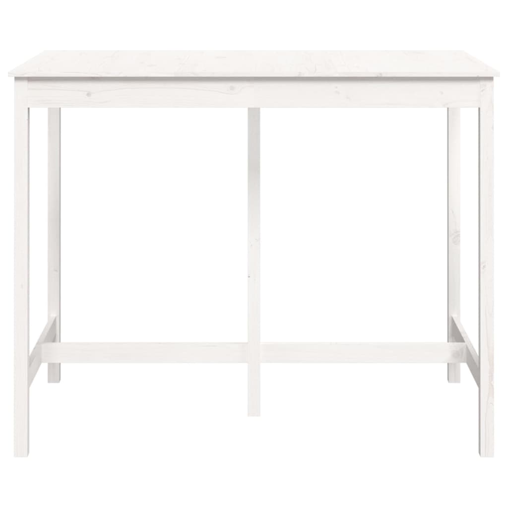 Barbord hvidt 140x80x110 cm massivt fyrretræ