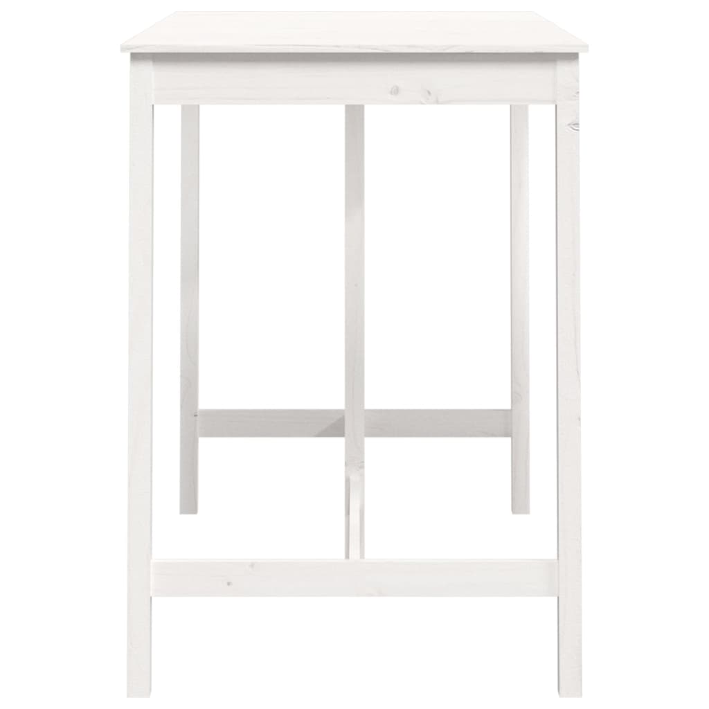 Barbord hvidt 140x80x110 cm massivt fyrretræ