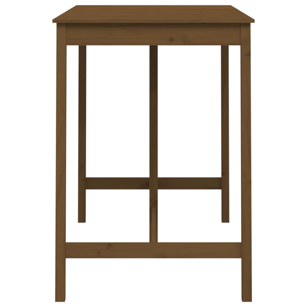 Barbord honningbrunt 140x80x110 cm massivt fyrretræ