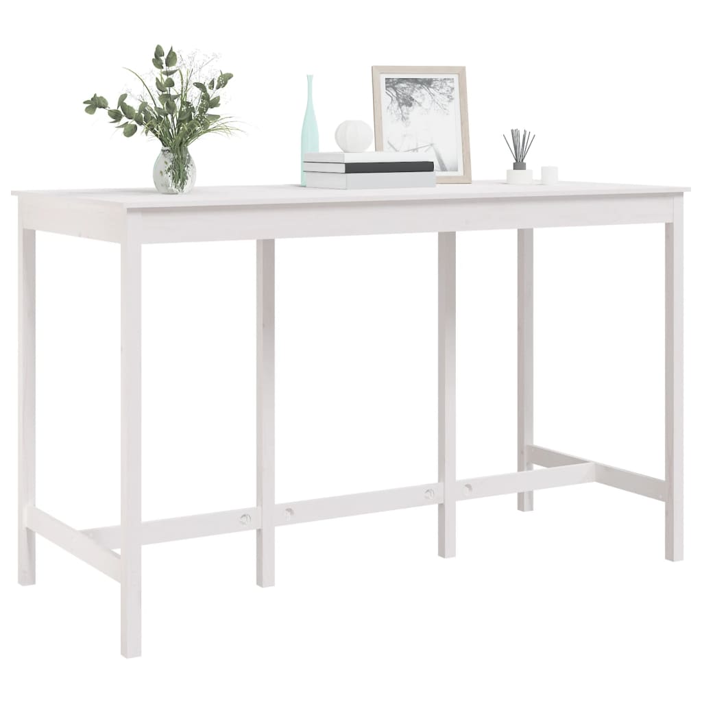 Barbord Hvid 180x80x110 cm Massiv Fyr
