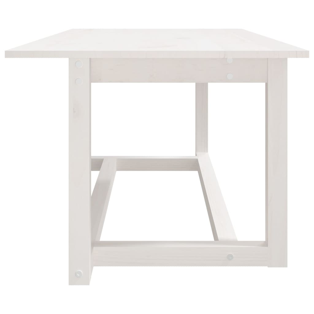 Sofabord Hvid 110x55x45 cm Massiv Fyr
