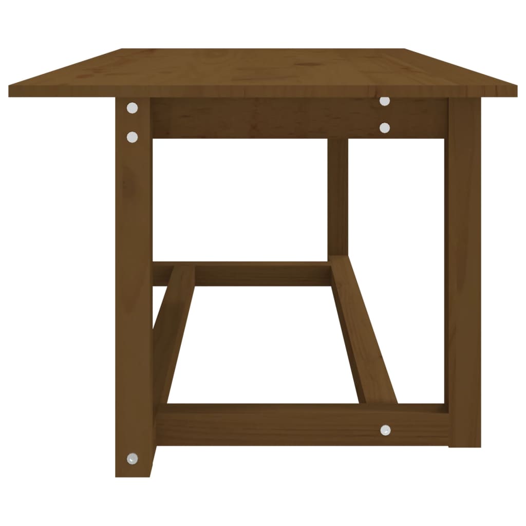 Sofabord honningbrunt 110x55x45 cm massivt fyrretræ