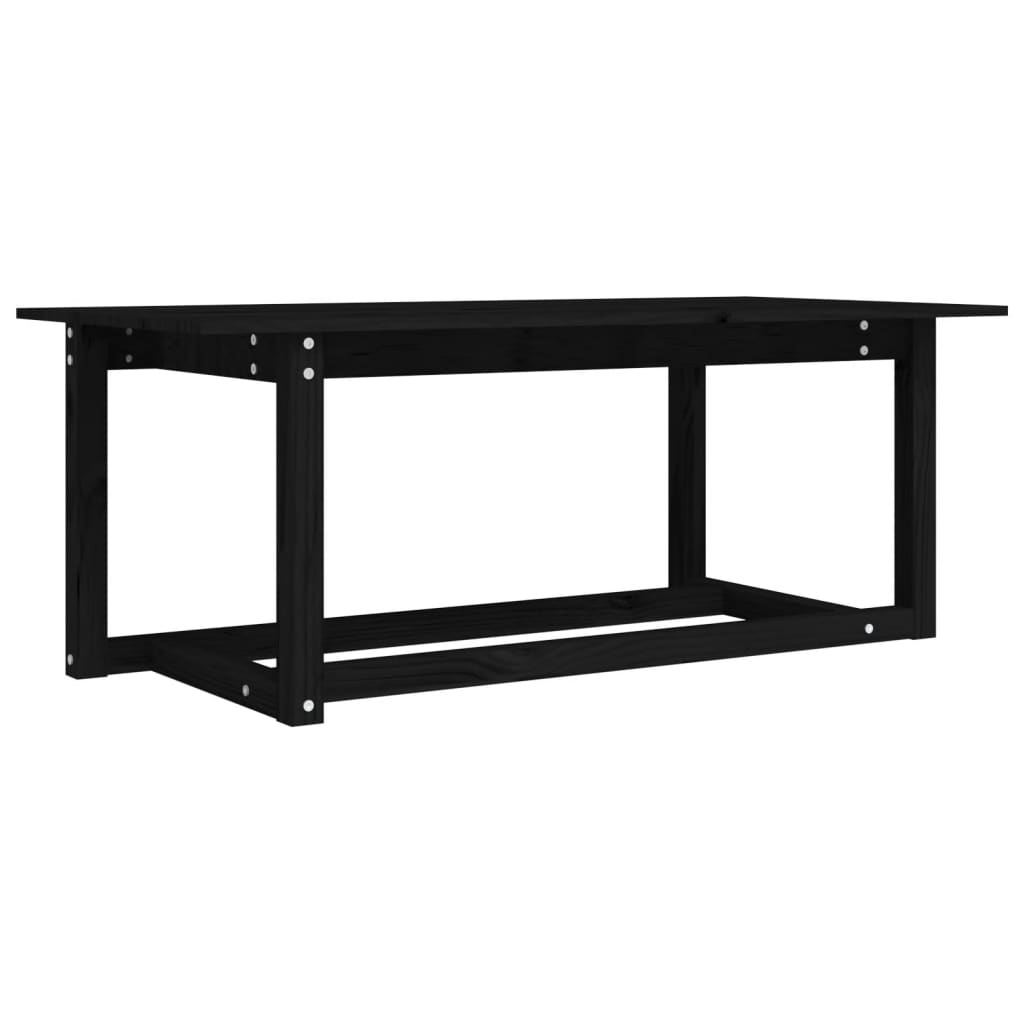 Sofabord Sort 110x55x45 cm Massiv Fyr