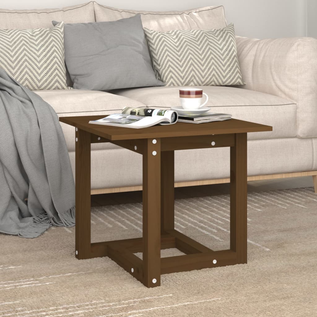 Sofabord honningbrunt 50x50x45 cm massivt fyrretræ