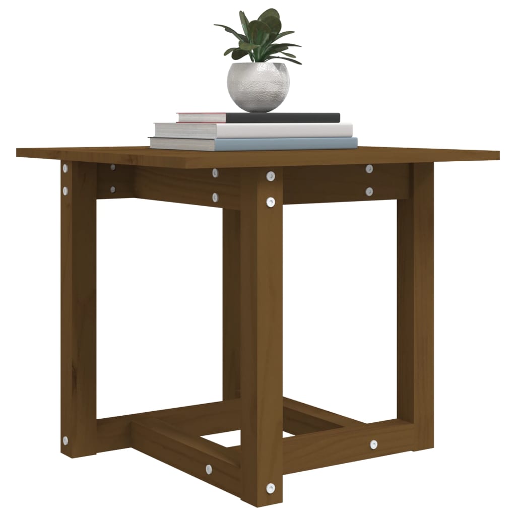 Sofabord honningbrunt 50x50x45 cm massivt fyrretræ