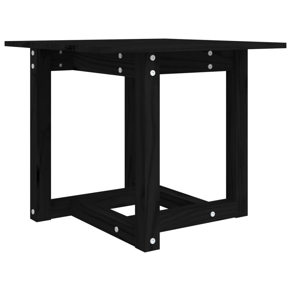 Sofabord Sort 50x50x45 cm Massiv Fyr