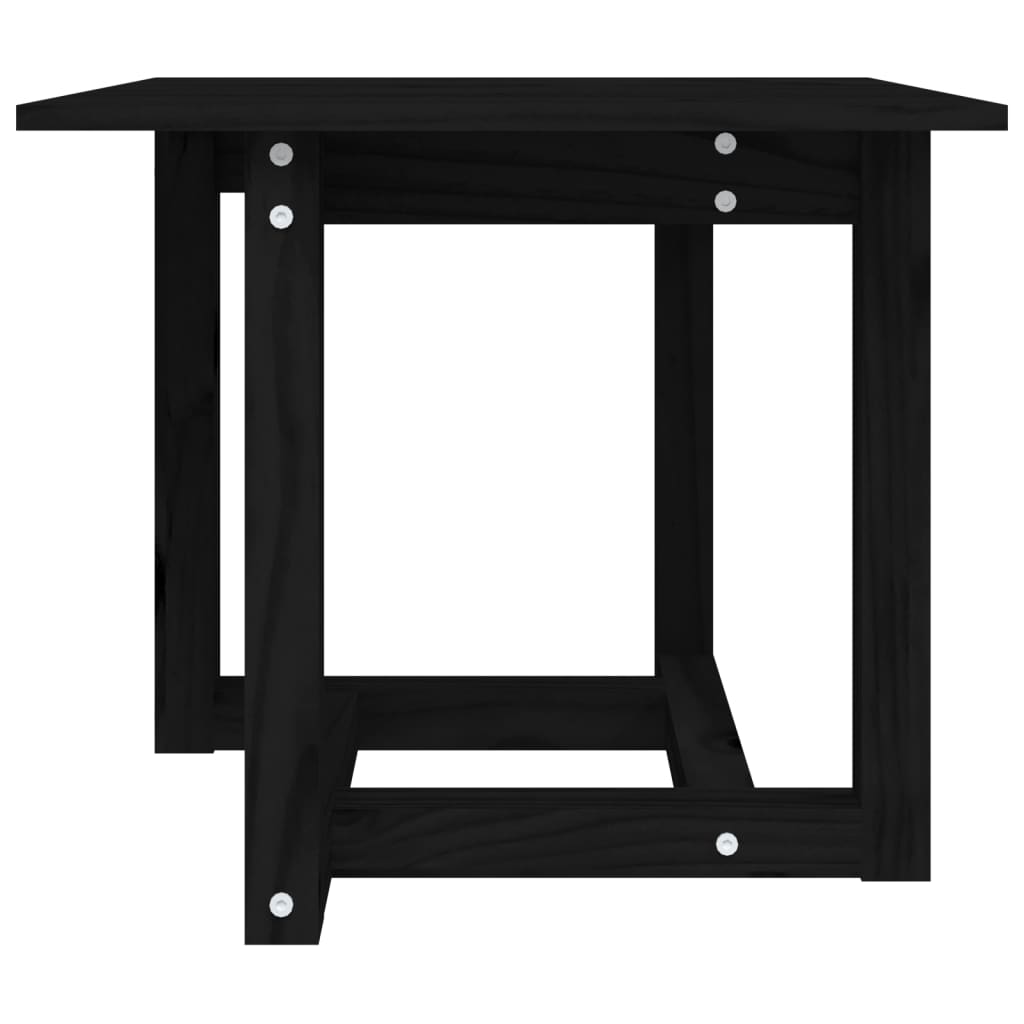 Sofabord Sort 50x50x45 cm Massiv Fyr