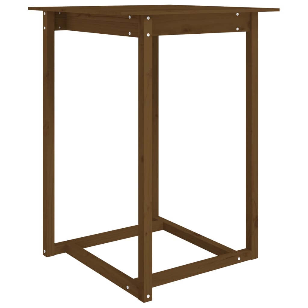 Barbord honningbrunt 80x80x110 cm massivt fyrretræ