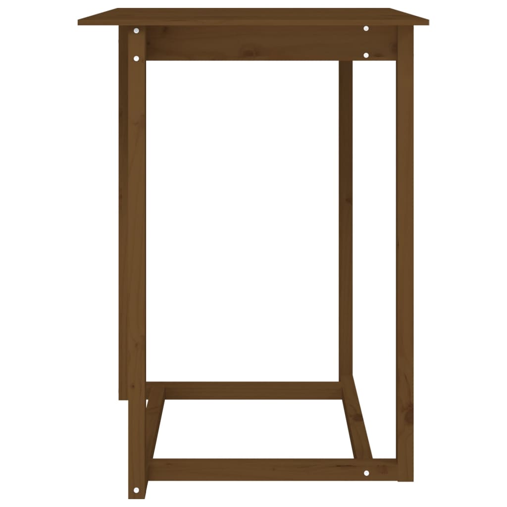 Barbord honningbrunt 80x80x110 cm massivt fyrretræ