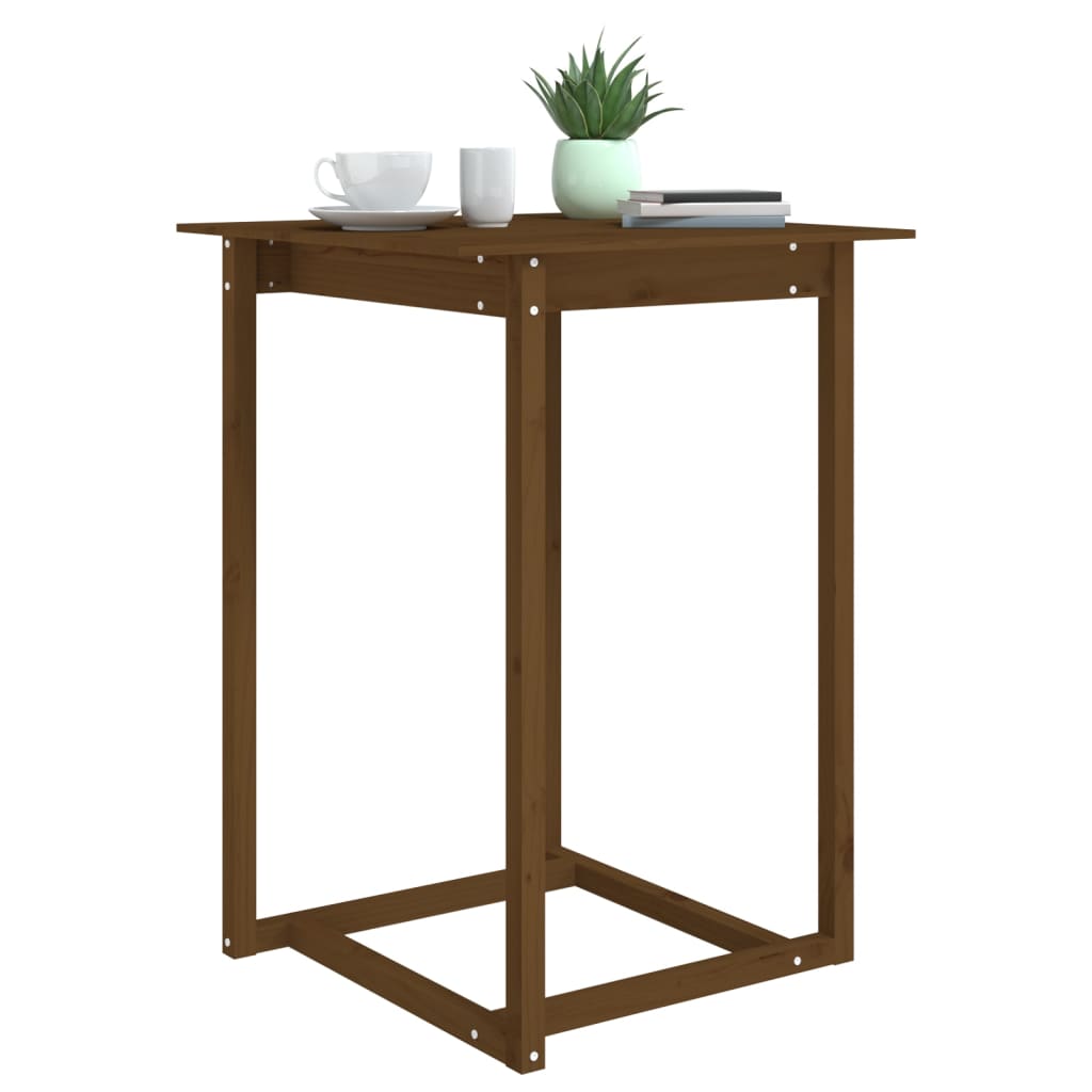 Barbord honningbrunt 80x80x110 cm massivt fyrretræ