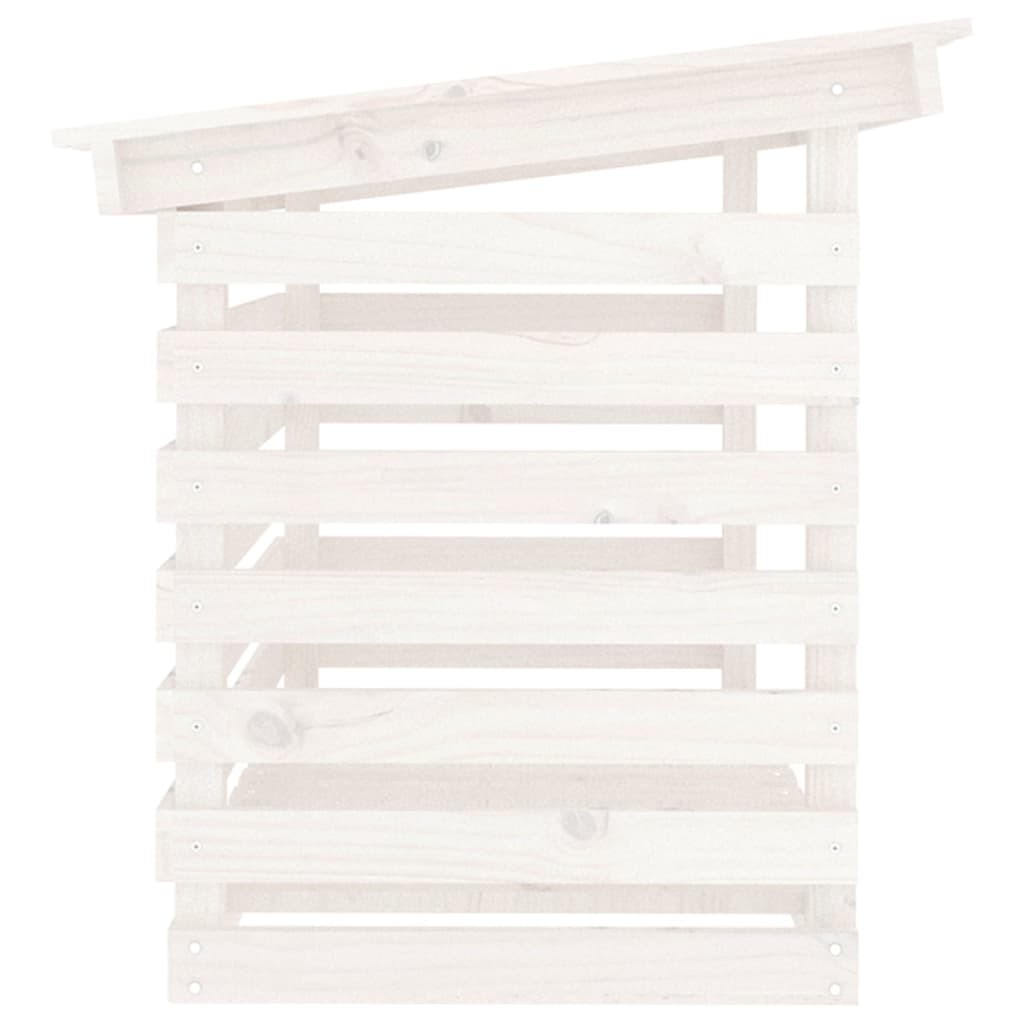 Brændestativ Hvid 108x73x79 cm Massiv Fyr