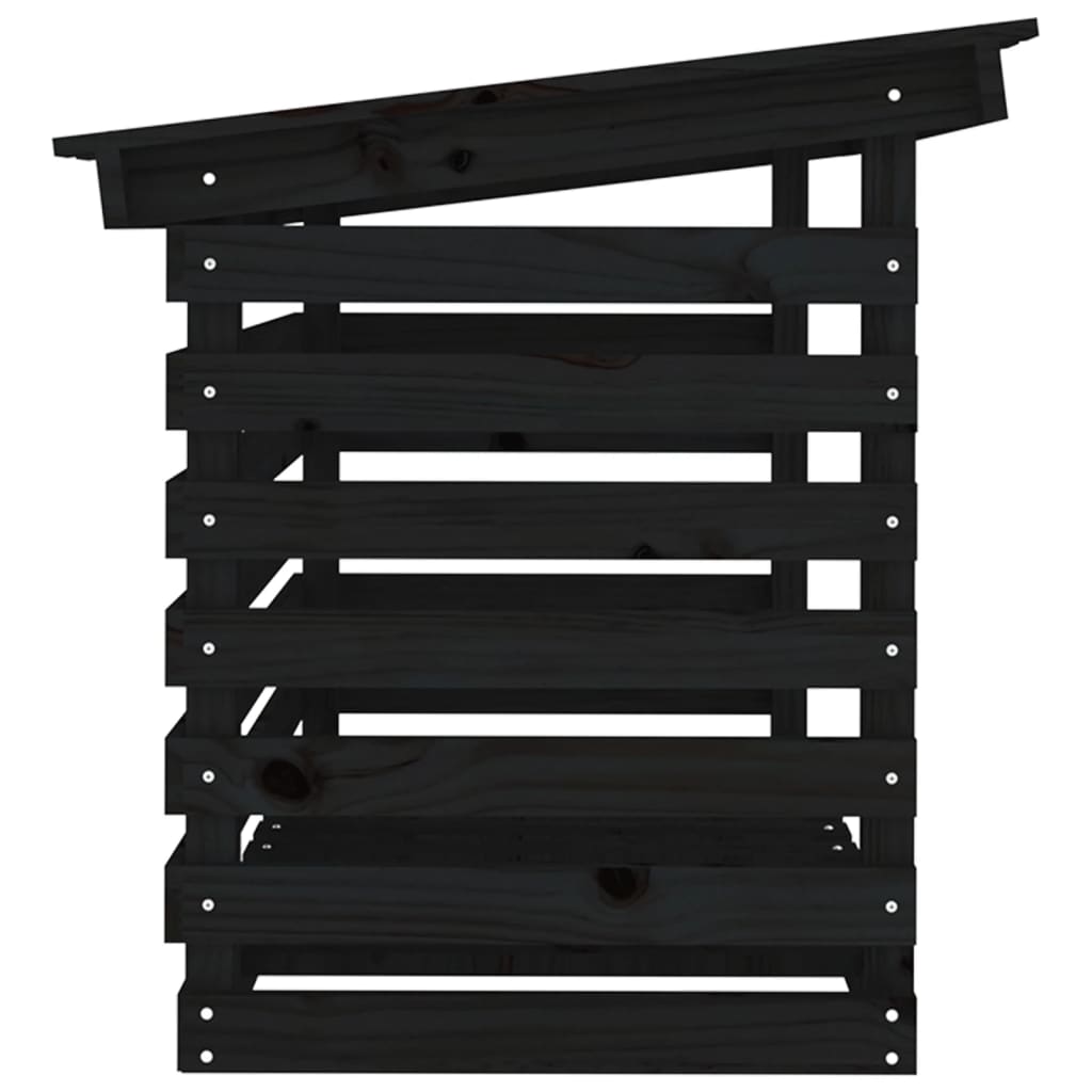 Brændestativ Sort 108x73x79 cm Massiv Fyr