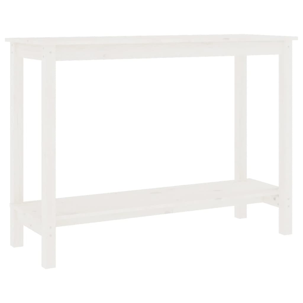 Konsolbord Hvid 110x40x80 cm Massiv Fyr