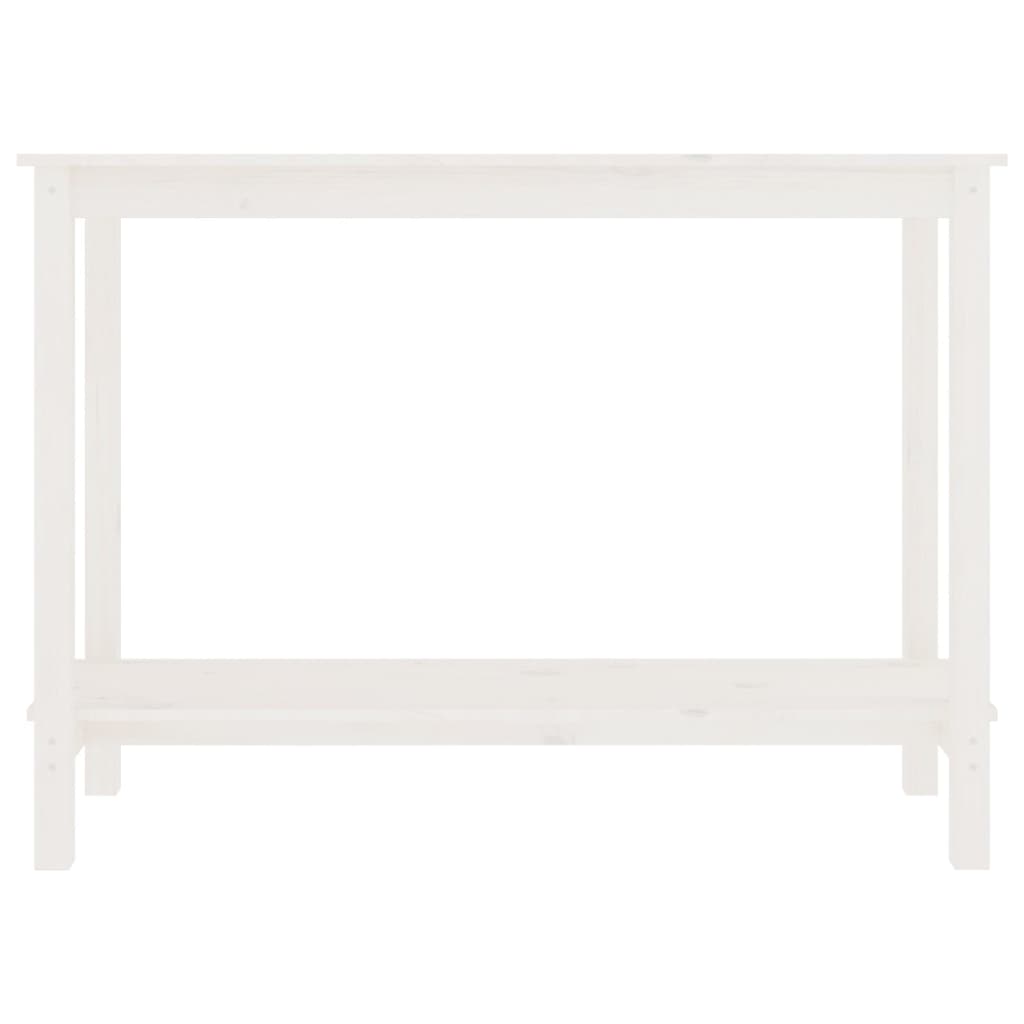 Konsolbord Hvid 110x40x80 cm Massiv Fyr