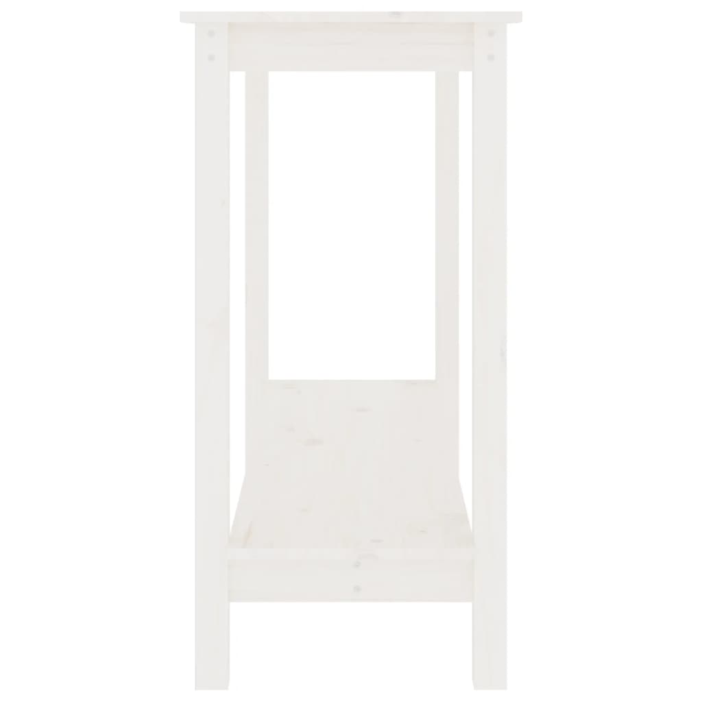 Konsolbord Hvid 110x40x80 cm Massiv Fyr