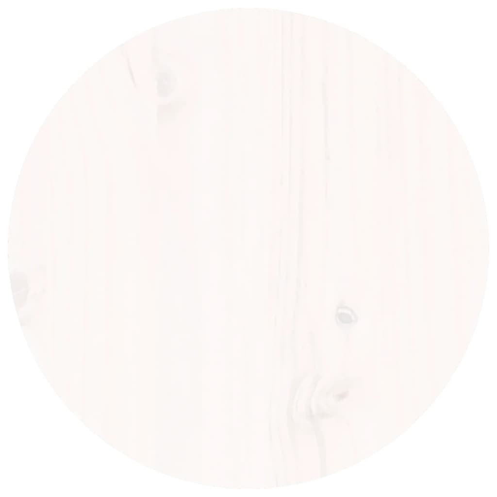 Couchtisch Weiß Ø 35x35 cm Massivholz Kiefer