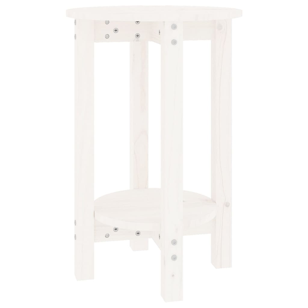 Sofabord Hvid Ø 40x60 cm Massiv Fyr