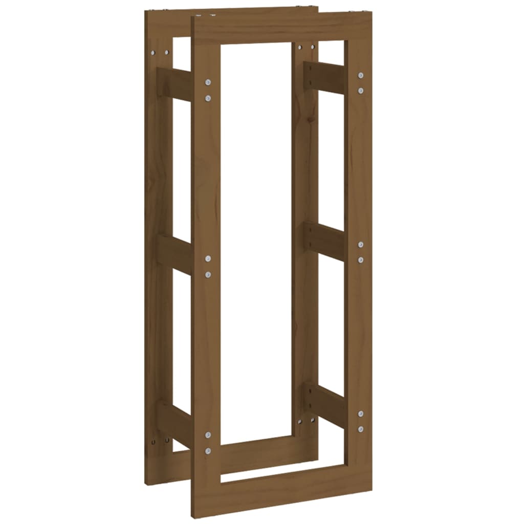 Brændestativ honningbrun 41x25x100 cm massiv fyrretræ
