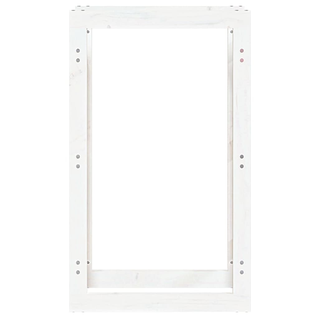 Brændestativ Hvid 60x25x100 cm Massiv Fyr