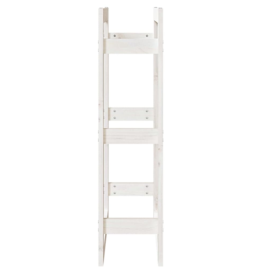 Brændestativ Hvid 60x25x100 cm Massiv Fyr