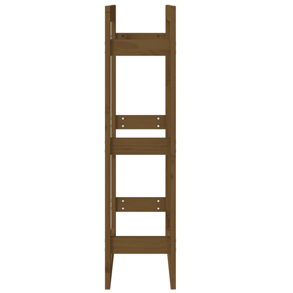 Brændestativ honningbrun 60x25x100 cm massiv fyrretræ