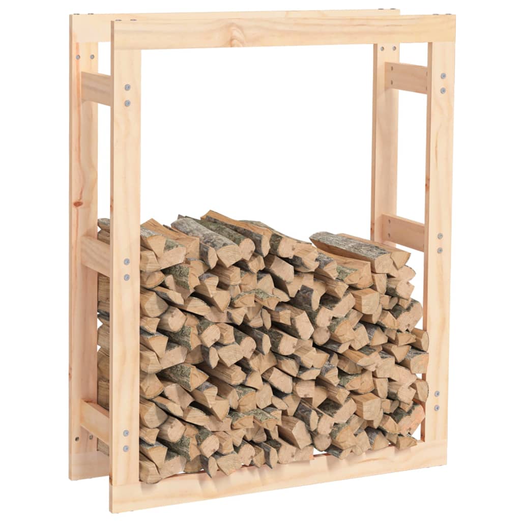 Brændestativ 80x25x100 cm massiv fyrretræ