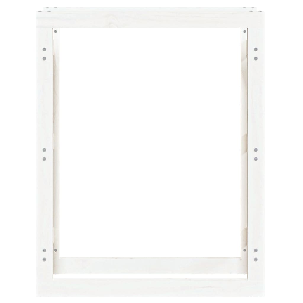 Brændestativ Hvid 80x25x100 cm Massiv Fyr