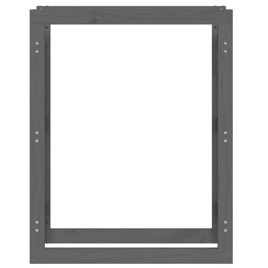 Brændestativ Grå 80x25x100 cm Massiv Fyr