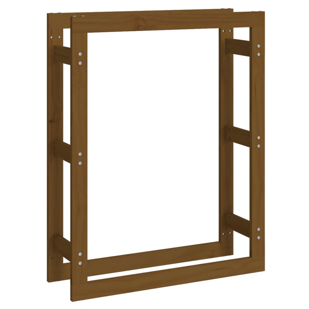 Brændestativ honningbrun 80x25x100 cm massiv fyrretræ