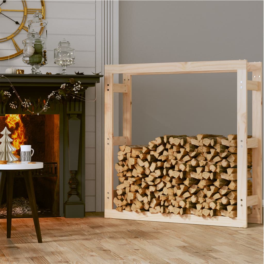 Brændestativ 100x25x100 cm massiv fyrretræ