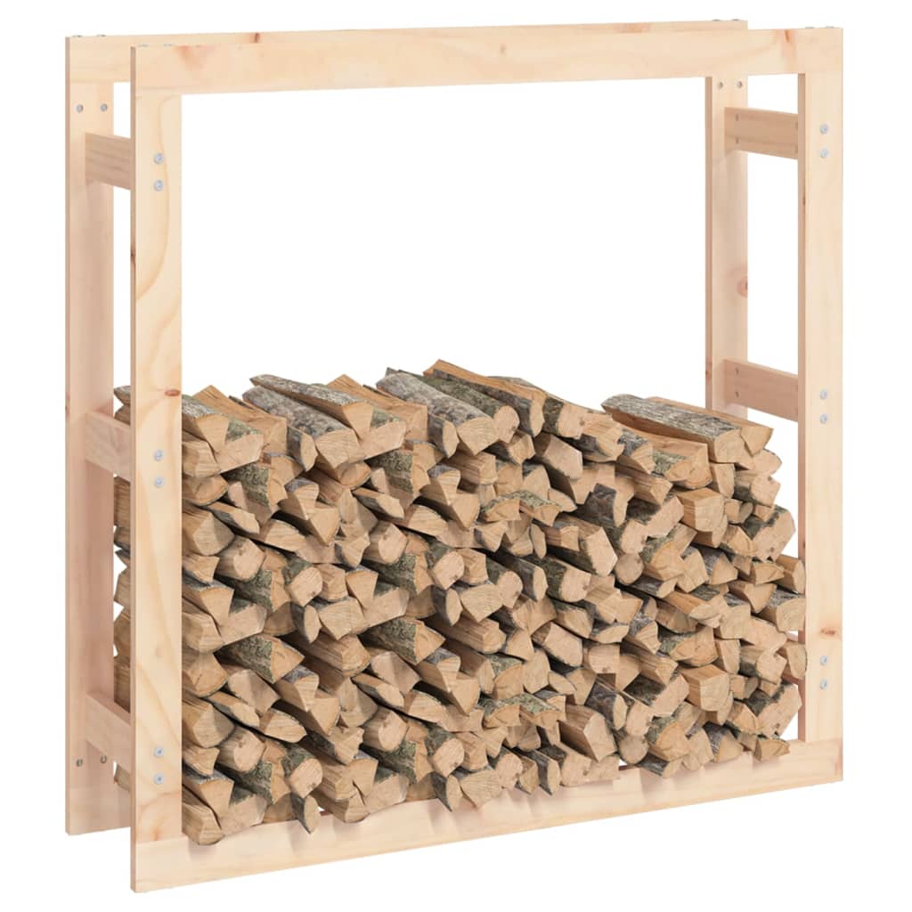 Brændestativ 100x25x100 cm massiv fyrretræ