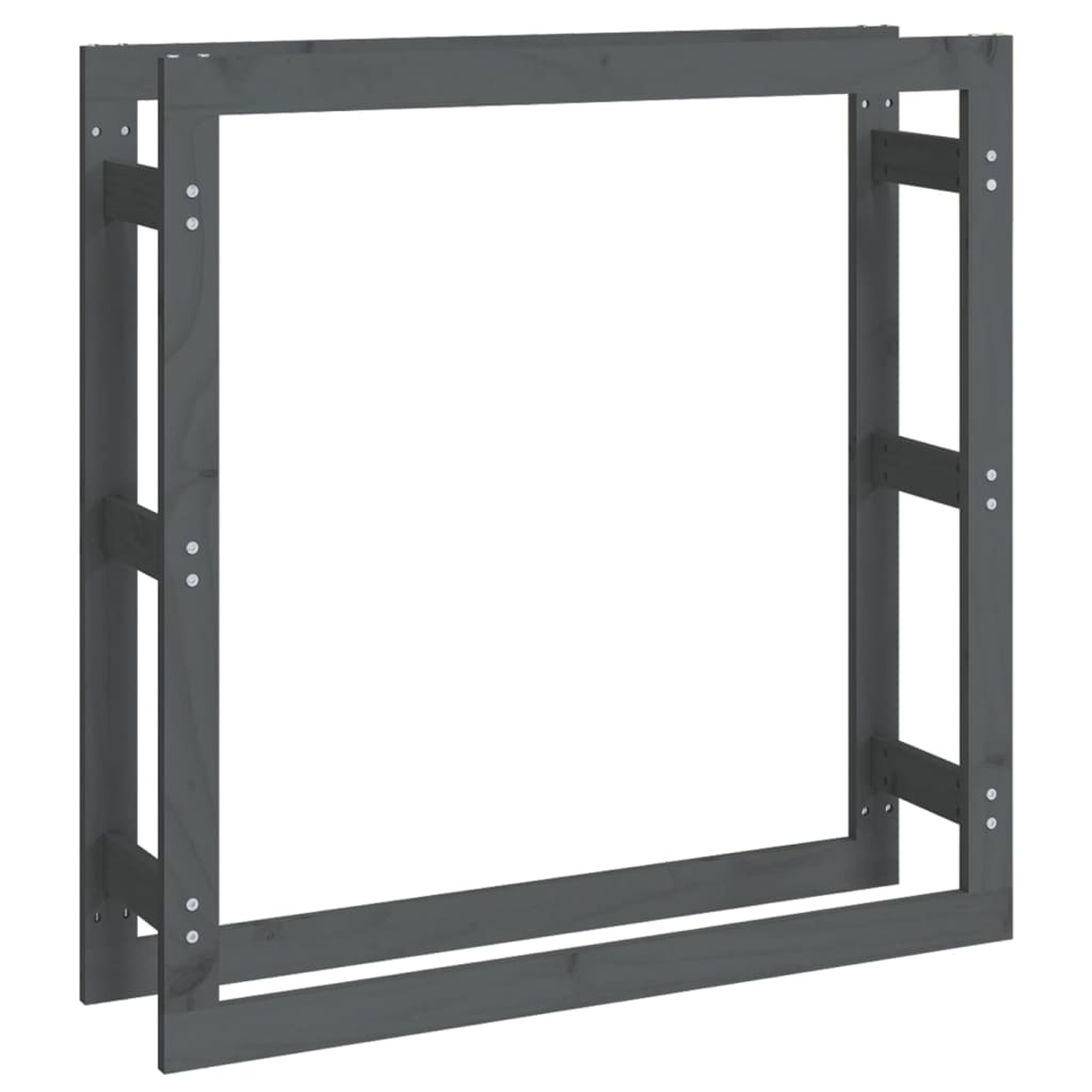 Brændestativ Grå 100x25x100 cm Massiv Fyr