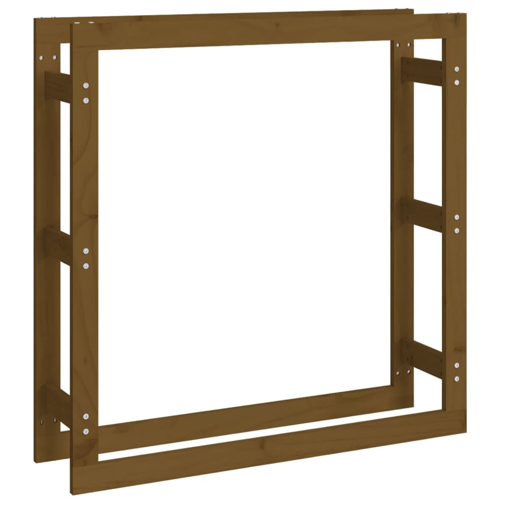 Brændestativ honningbrun 100x25x100 cm massiv fyrretræ