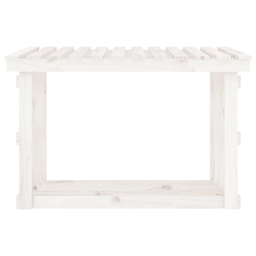 Brændestativ Hvid 108x64,5x77 cm Massiv Fyr