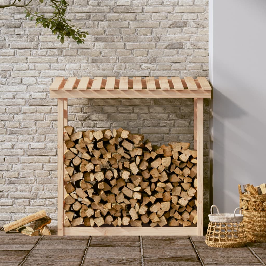 Brændestativ 108x64,5x110 cm massiv fyrretræ