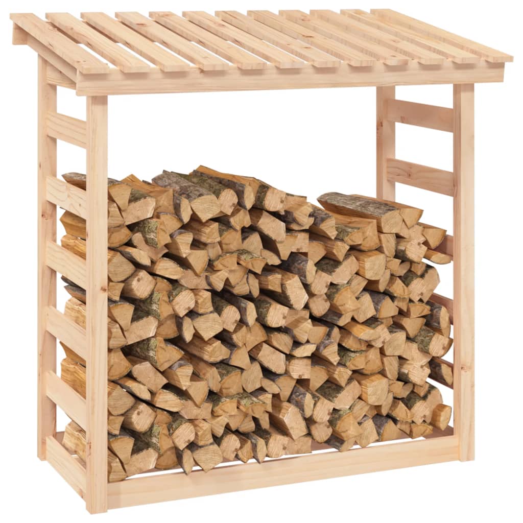 Brændestativ 108x64,5x110 cm massiv fyrretræ
