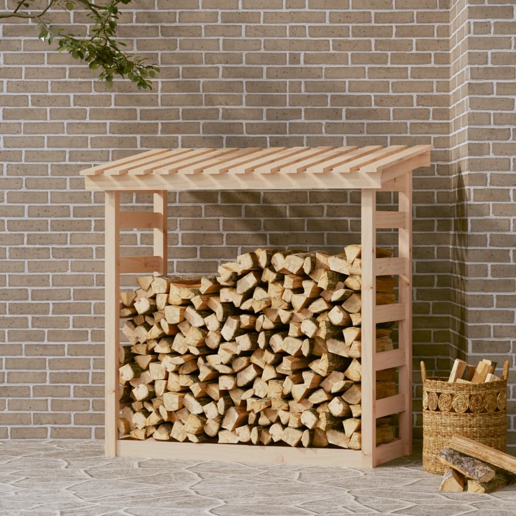 Brændestativ 108x64,5x110 cm massiv fyrretræ