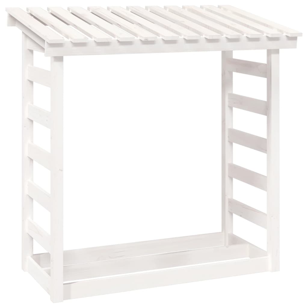 Brændestativ Hvid 108x64,5x110 cm Massiv Fyr