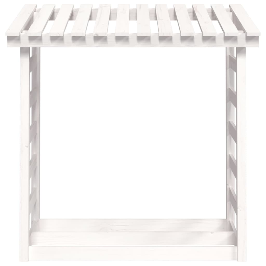 Brændestativ Hvid 108x64,5x110 cm Massiv Fyr