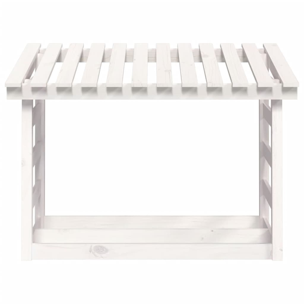 Brændestativ Hvid 108x64,5x78 cm Massiv Fyr
